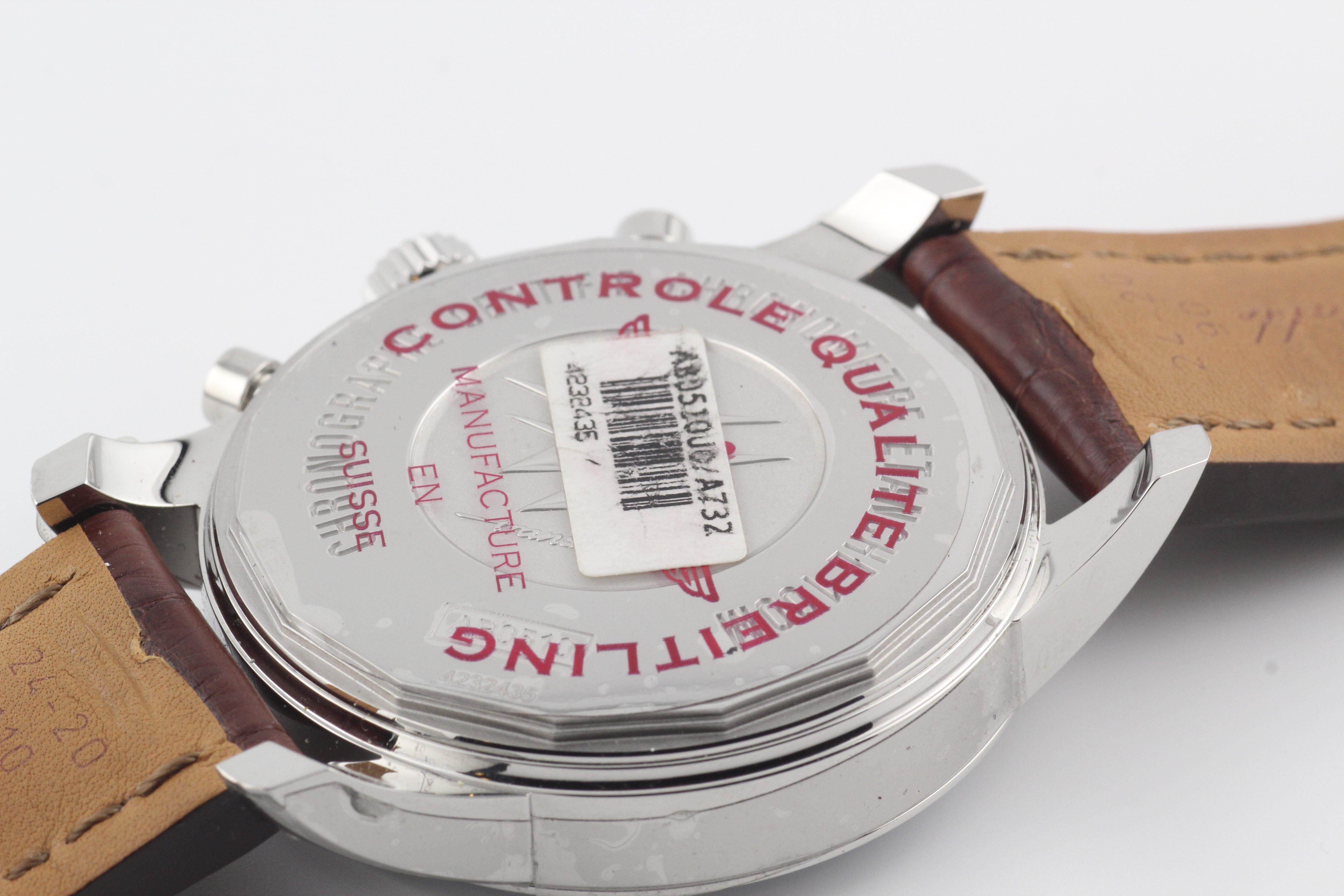 Breitling Transocean Unitime Chronograph World Time Steel Wristwatch 4