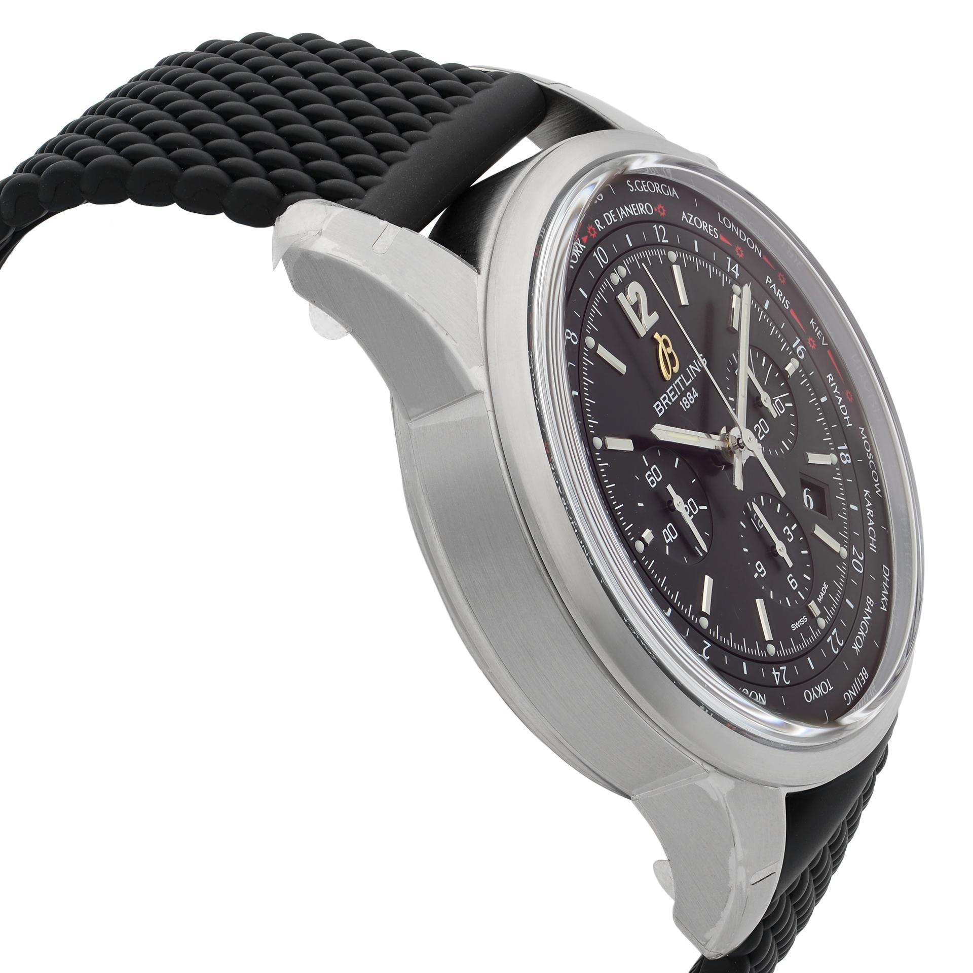 Breitling Transocean Unitime Pilot Chronograph Men's Watch AB0510U6/BC26-256S In New Condition In New York, NY
