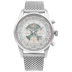 Breitling Transocean Unitime Steel White Dial Men's Watch AB0510U0-A732-152A