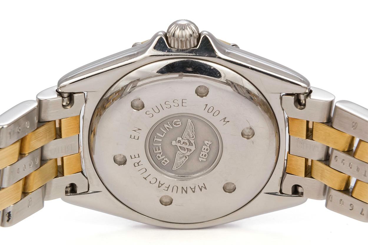 Modern Breitling Two-Tone 18K Gold and Steel Callistino Watch D52045 Box and Papers