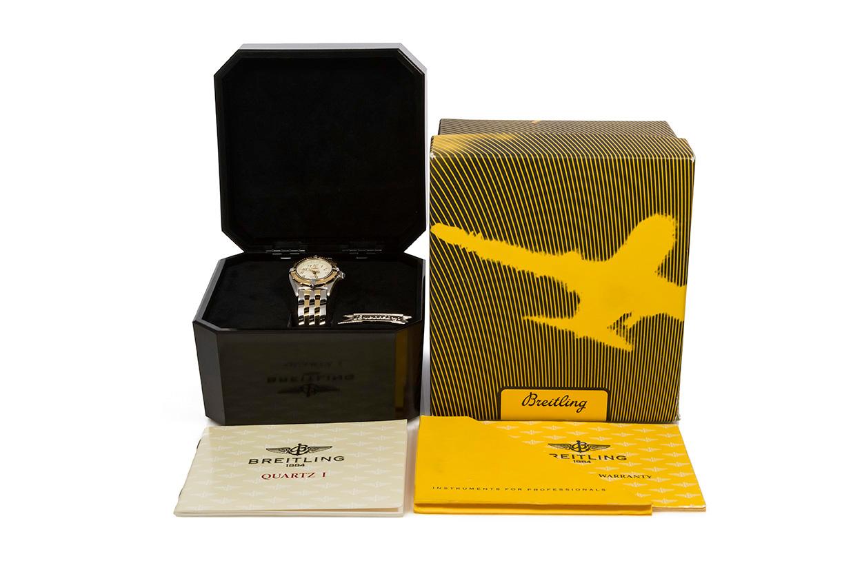 Women's Breitling Two-Tone 18K Gold and Steel Callistino Watch D52045 Box and Papers