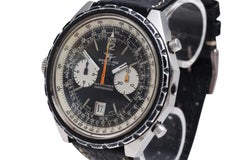 Breitling Vintage Chronograph Pilot Wrist Watch from 1970, Ref 1806, Full Set