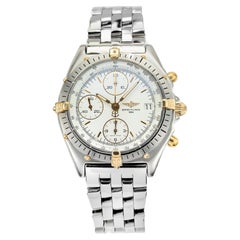 Breitling White Gold Steel Chronograph Wristwatch