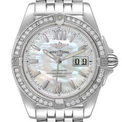 Breitling Windrider Cockpit 41 Steel MOP Diamond Ladies Watch A49350 Papers