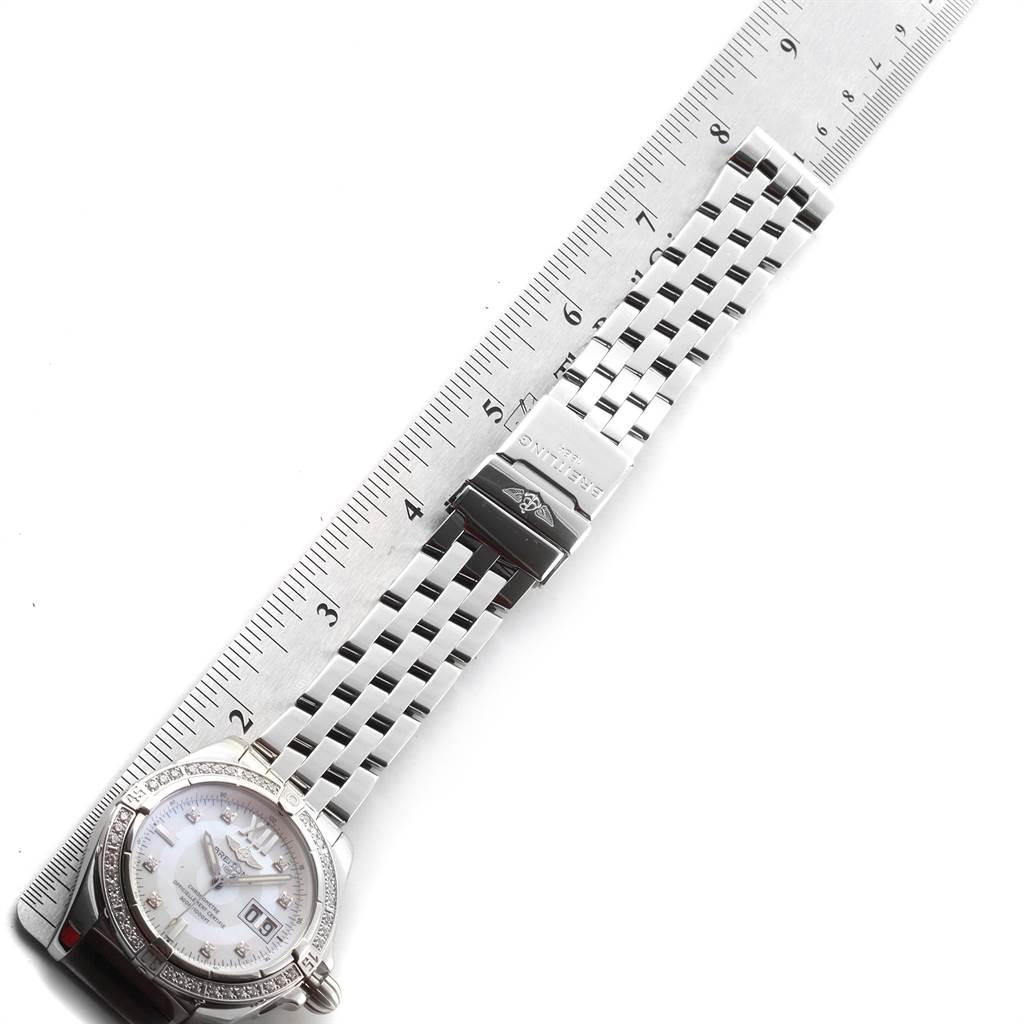 Breitling Windrider Cockpit 41 Stahl-Perlmutt-Diamant-Uhr A49350 im Angebot 6