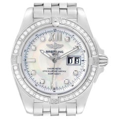 Breitling Windrider Cockpit 41 Stahl-Perlmutt-Diamant-Uhr A49350