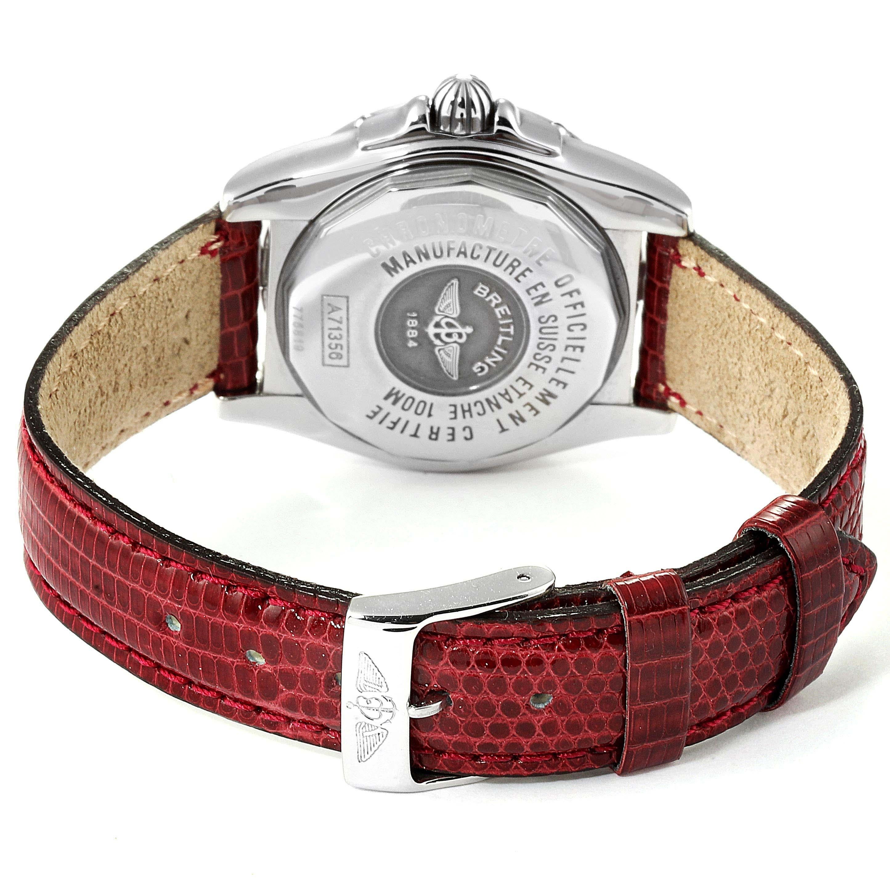 Women's Breitling Windrider Cockpit Diamond Dial Ladies Watch A71356 Box Papers For Sale