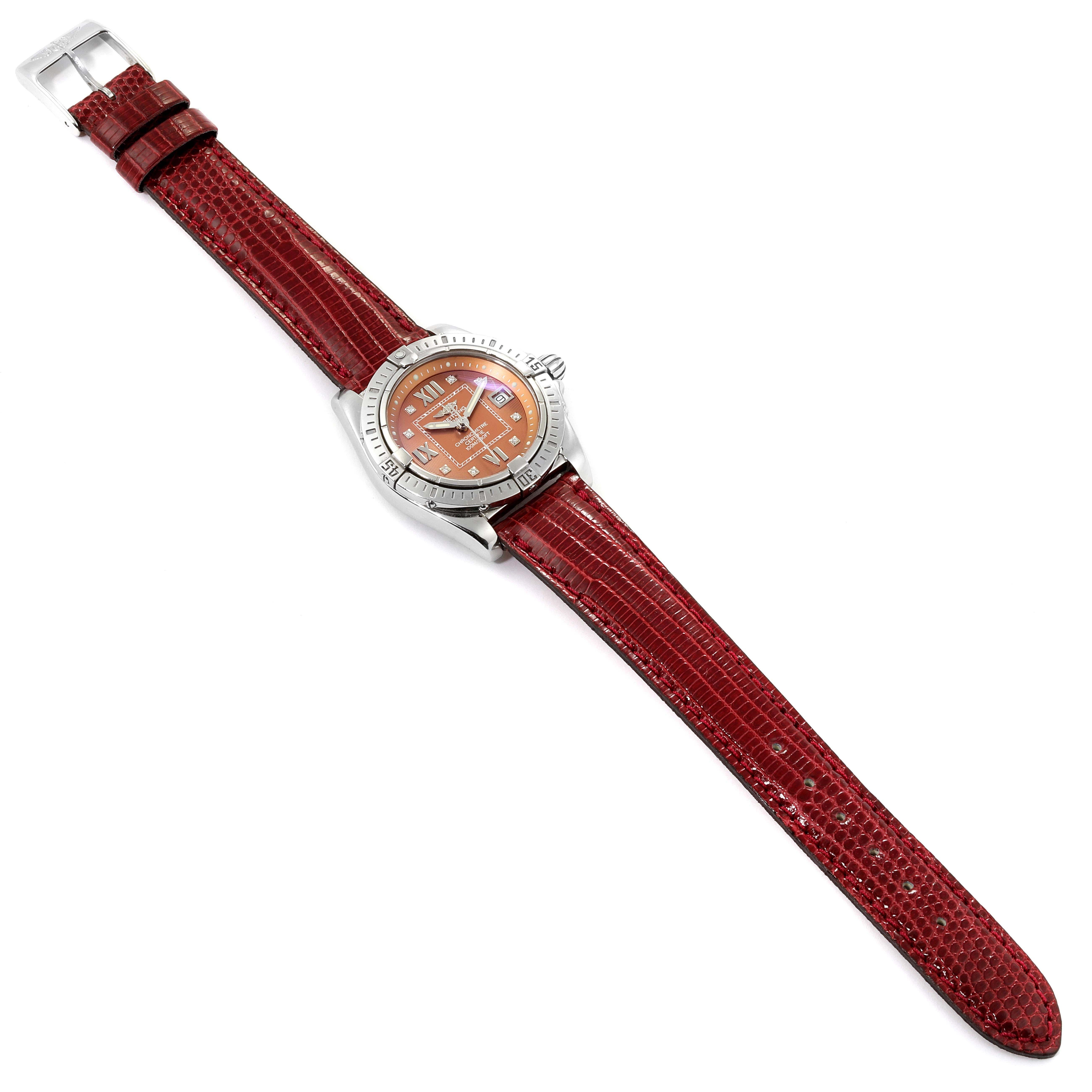 Breitling Windrider Cockpit Diamond Dial Ladies Watch A71356 Box Papers For Sale 1