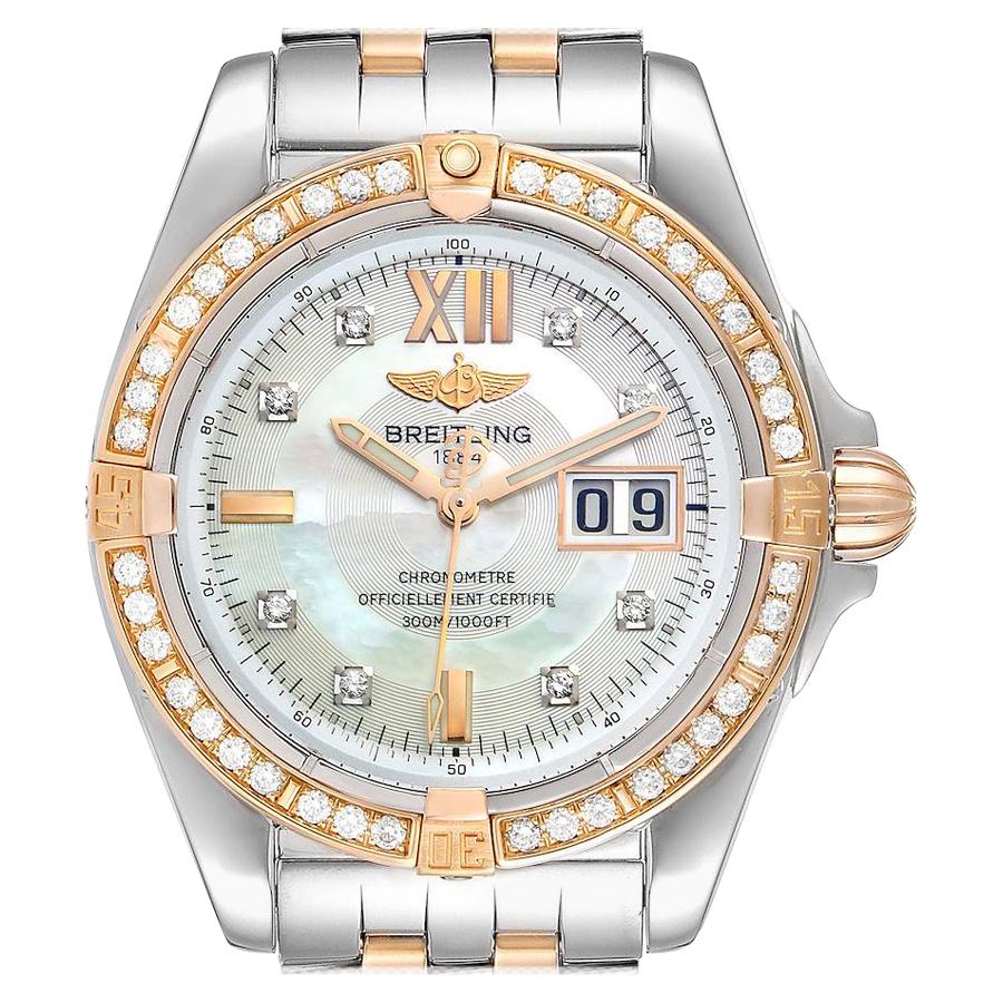 Breitling Windrider Cockpit Rose Gold Diamond Men's Watch C49350 For Sale