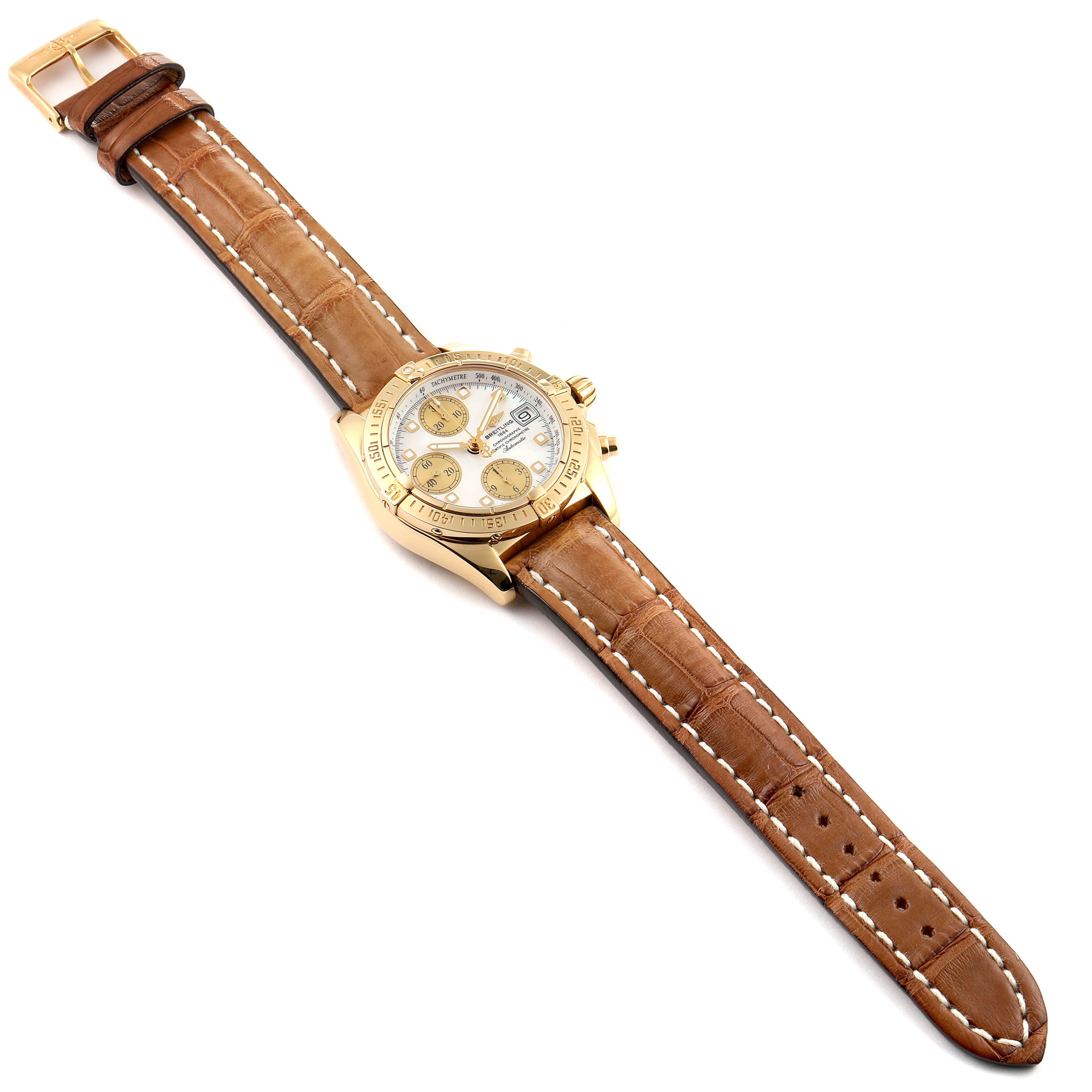 Breitling Windrider Cockpit Gelbgold MOP Zifferblatt Herrenuhr K13358 Box Papiere im Angebot 7