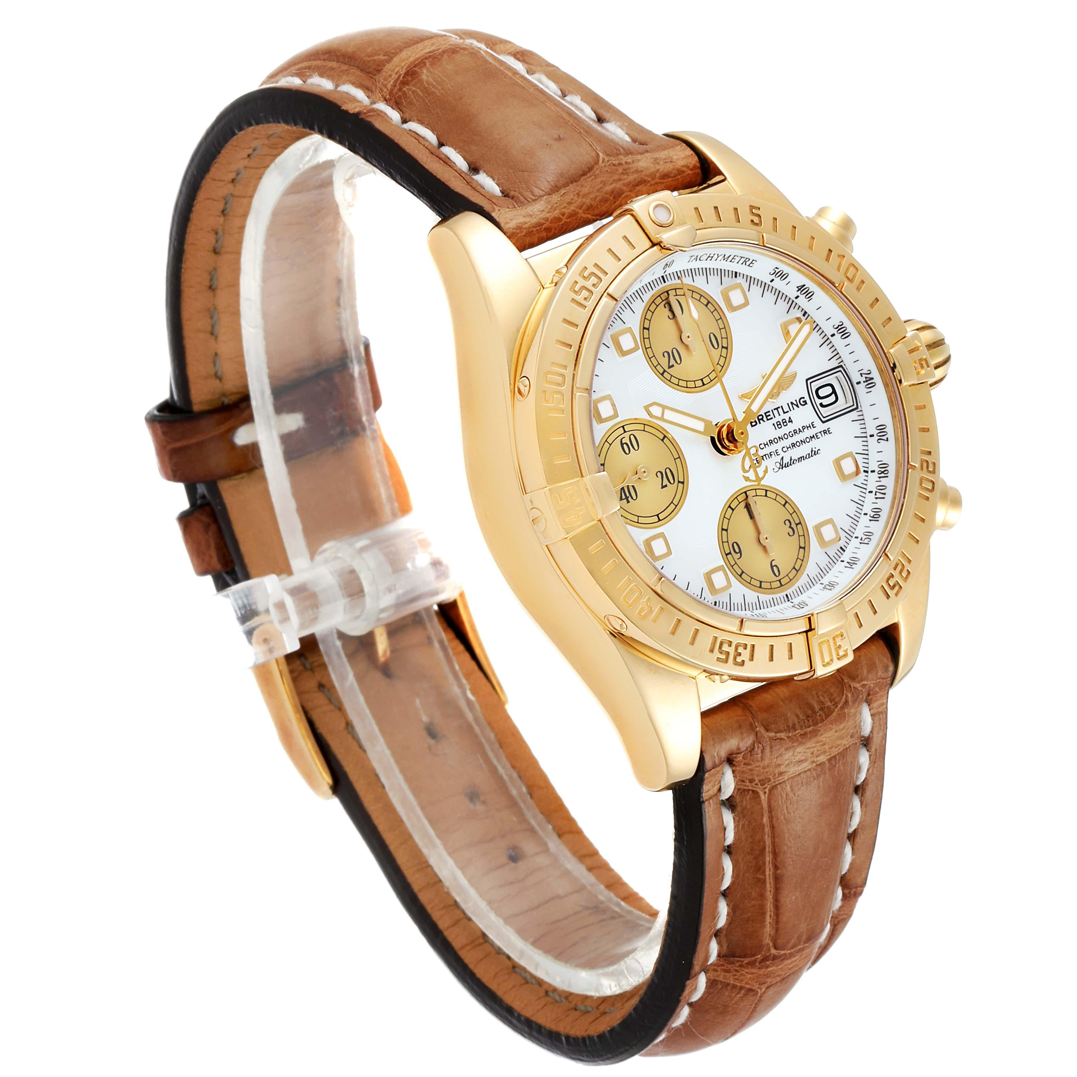 Breitling Windrider Cockpit Gelbgold MOP Zifferblatt Herrenuhr K13358 Box Papiere im Angebot 1