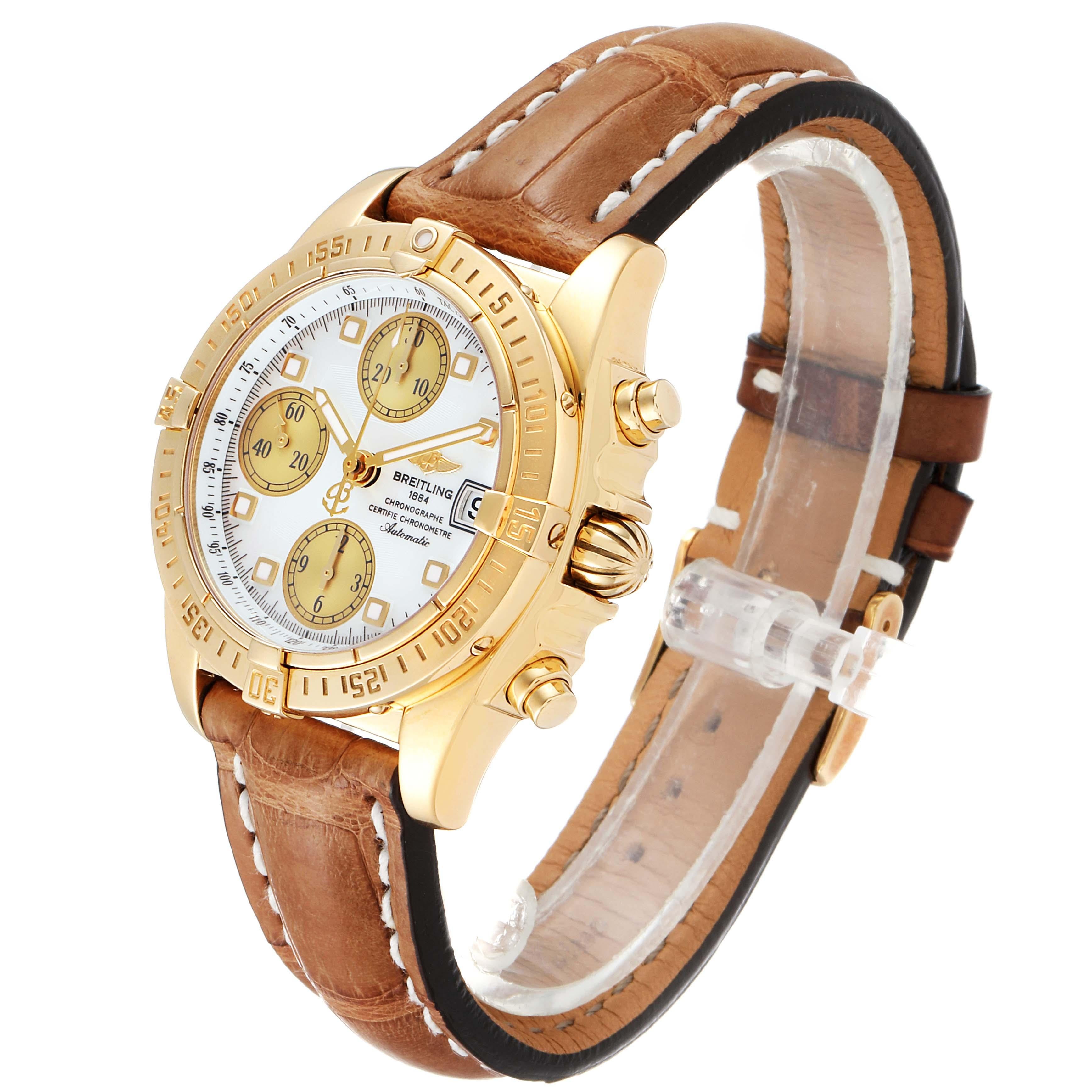 Breitling Windrider Cockpit Gelbgold MOP Zifferblatt Herrenuhr K13358 Box Papiere im Angebot 2