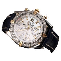 Montre chronographe Breitling Windrider à remontage croisé avec cadran en diamants blancs MOP B13355