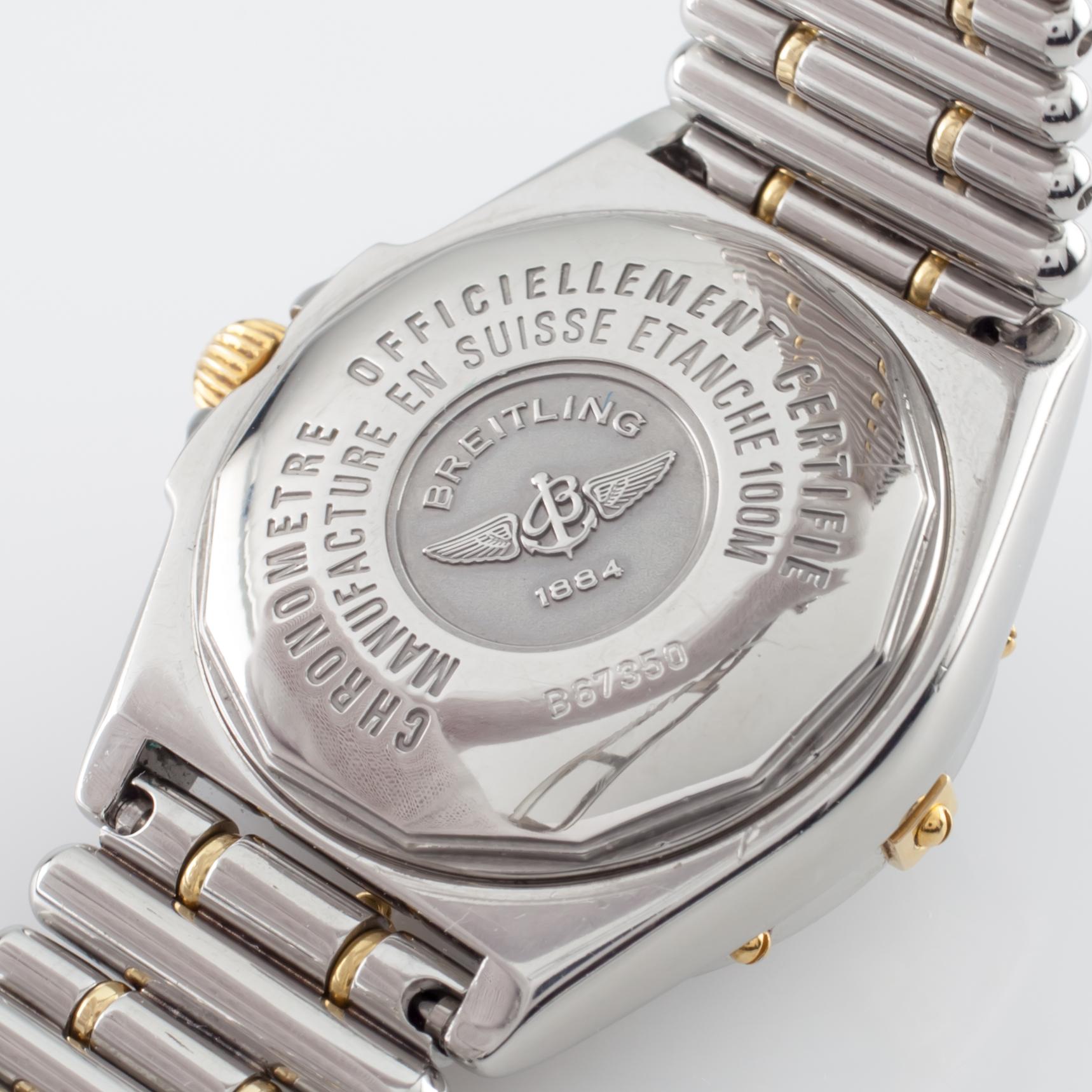 Reloj de cuarzo Breitling de mujer de dos tonos SS de oro de 18 quilates con alas B67350 2