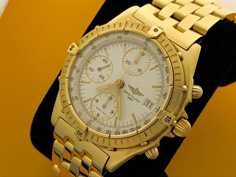Breitling Yellow Gold Chronomat Automatic Wristwatch Ref K13047X at