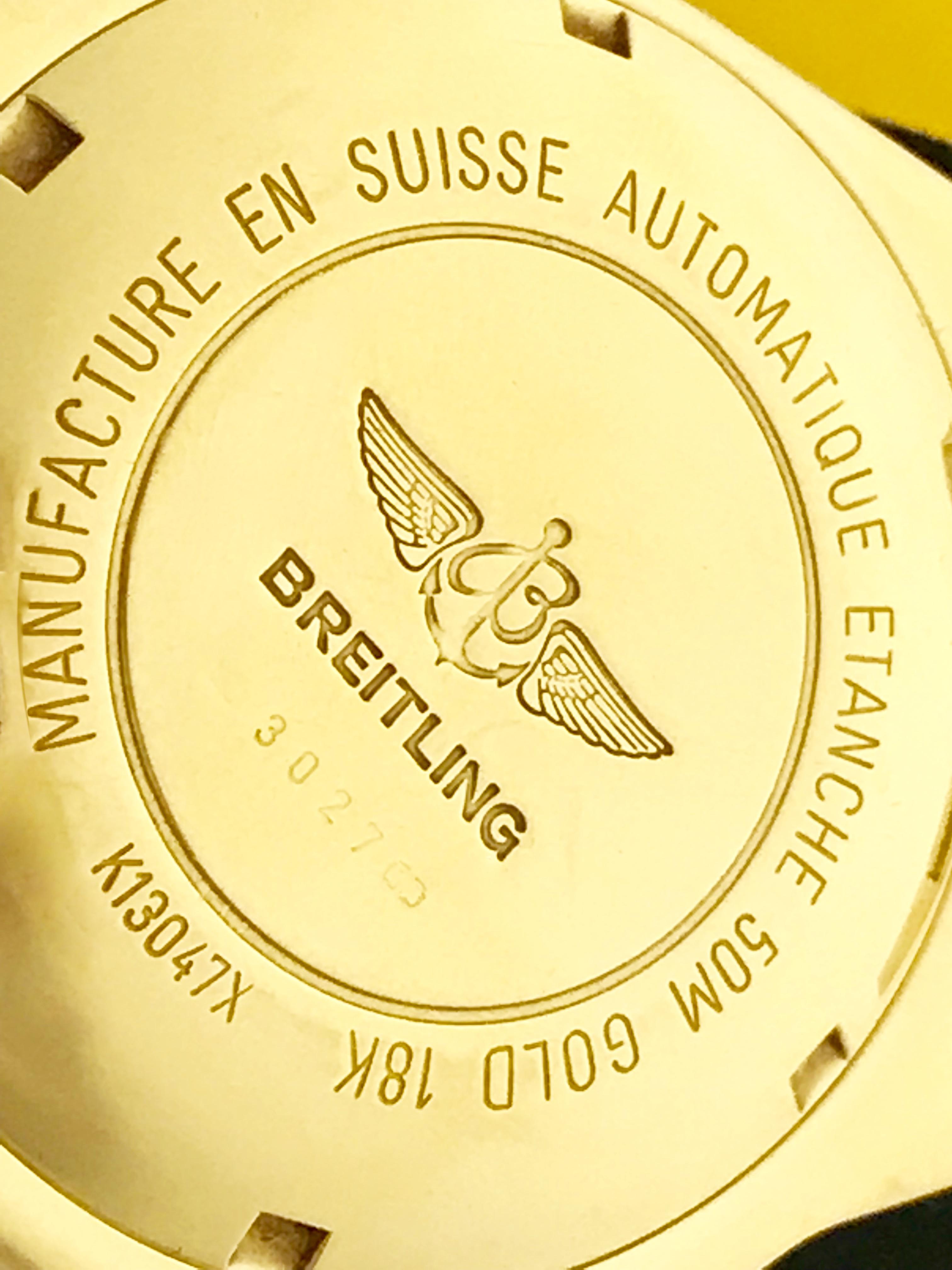 Men's Breitling Yellow Gold Chronomat Automatic Wristwatch Ref K13047X