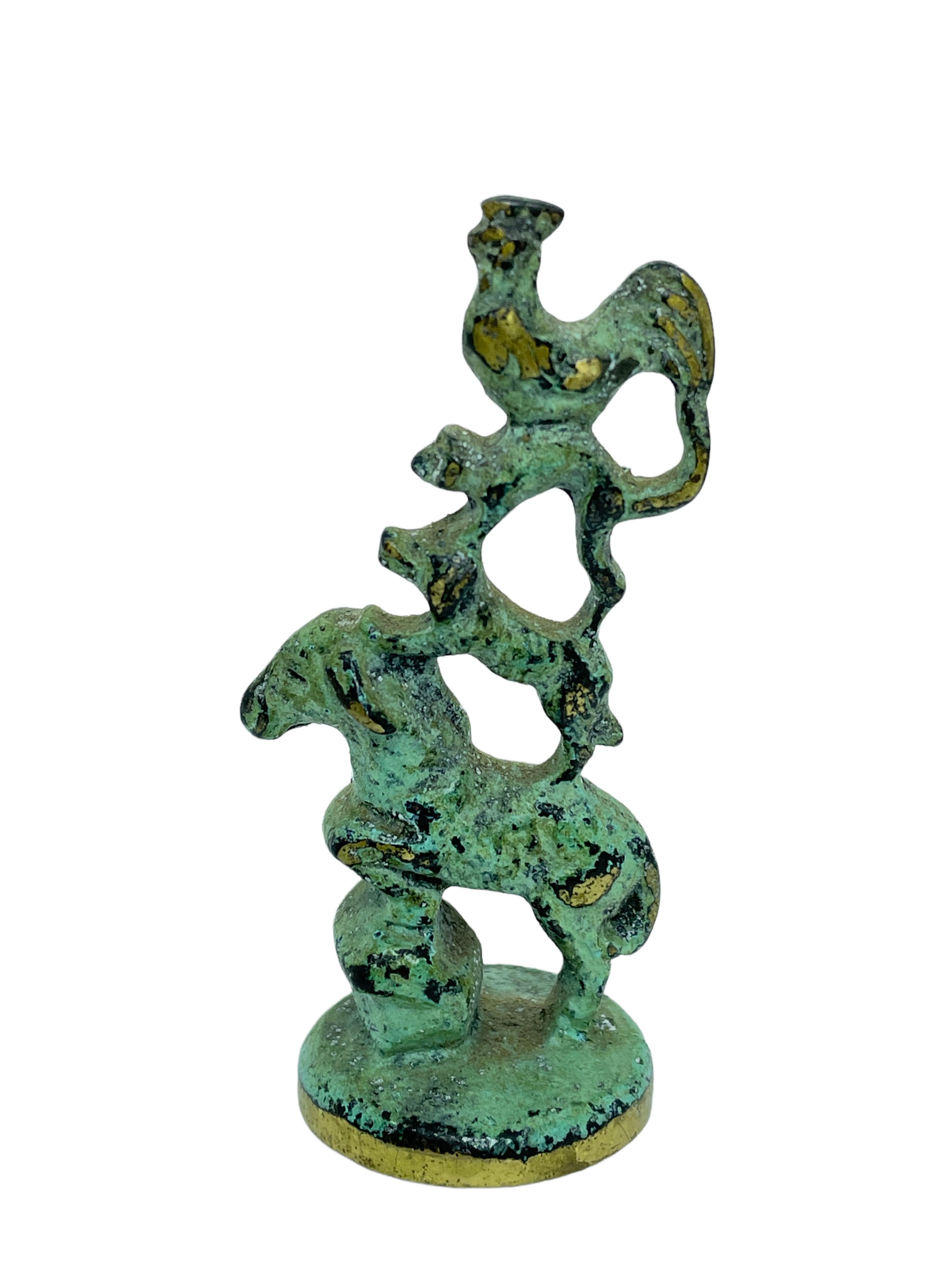 Mid-Century moderno Figurina in bronzo dei musicisti della città di Brema Stile Bosse, metà del secolo scorso, tedesco moderno in vendita