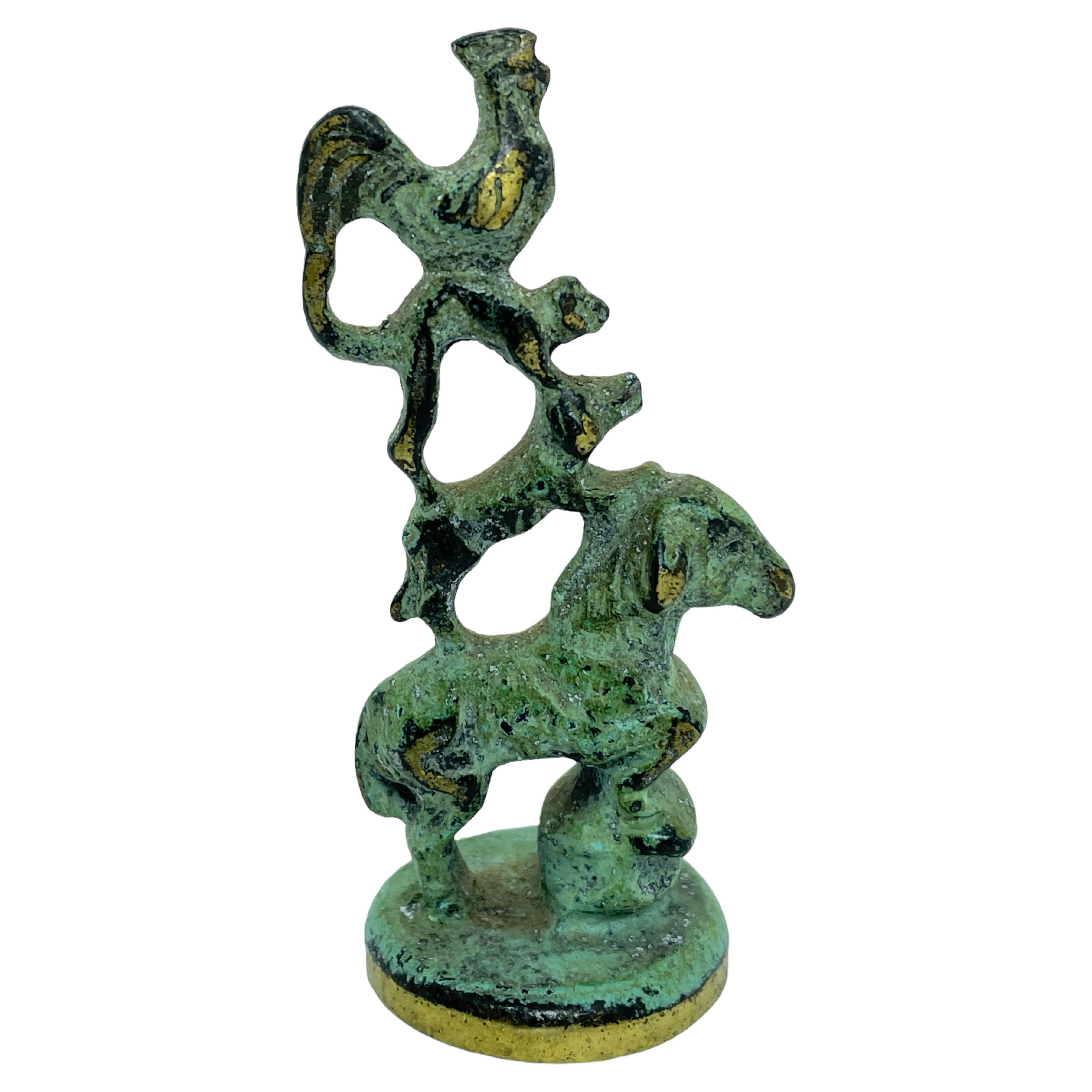 Figurine de musiciens de la ville de Bremen en bronze de style Bosse, époque médiévale moderne, Allemagne