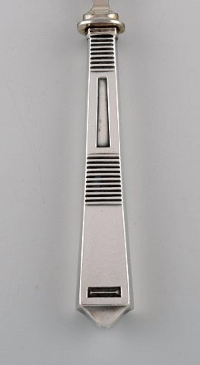 Bremer Silberwarenfabrik, Germany, Art Deco Fish Cutlery Service in Silver In Good Condition For Sale In Copenhagen, DK