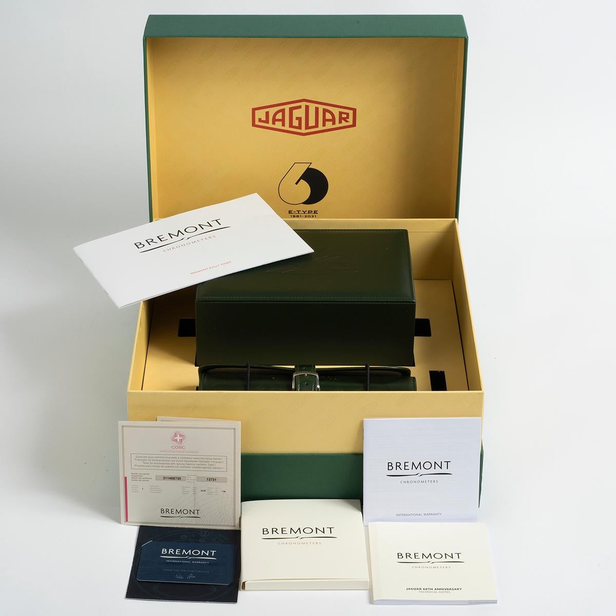 Bremont 60º Aniversario Jaguar E-Type, Edición Limitada, Gota Todo Verde.. en venta 10