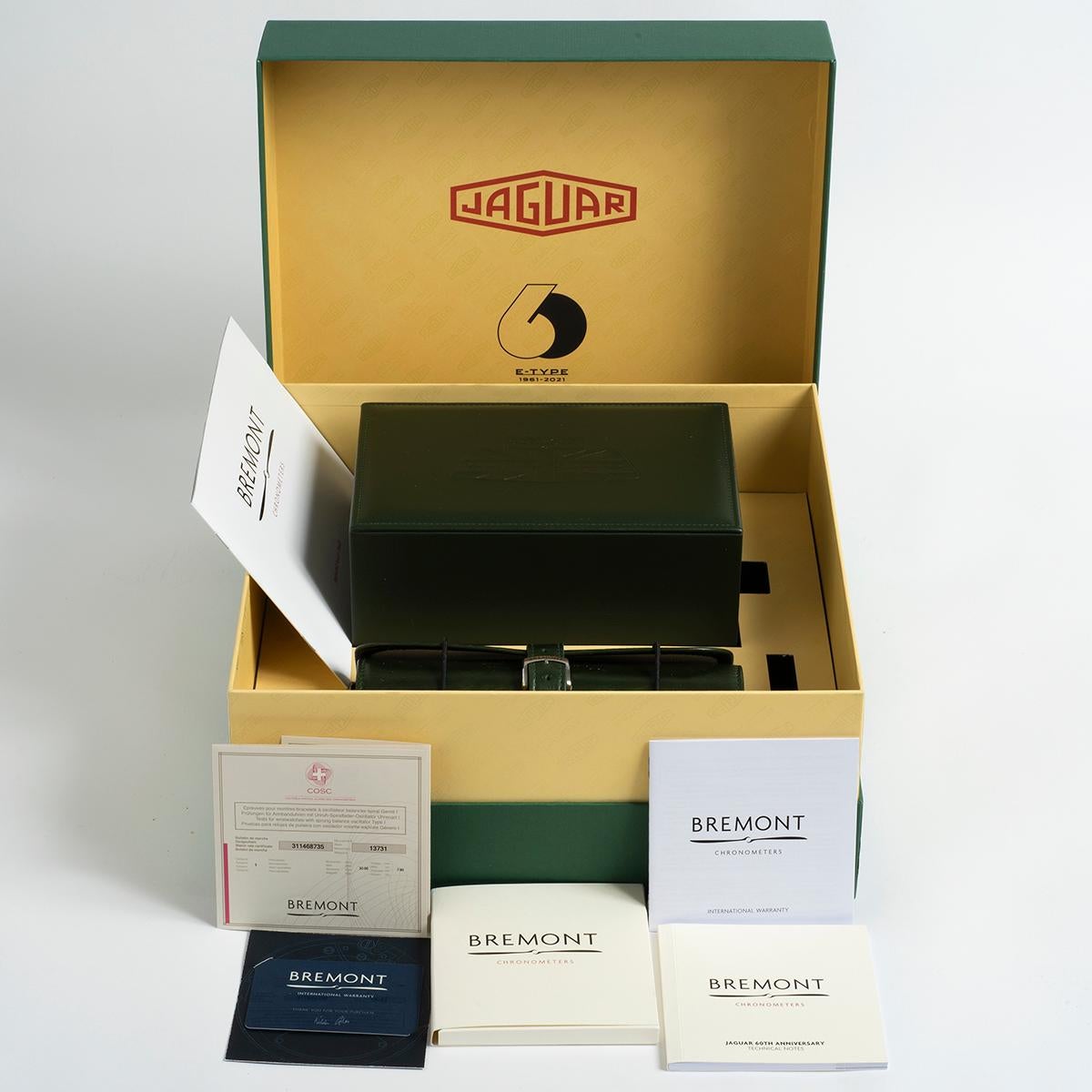 Bremont 60º Aniversario Jaguar E-Type, Edición Limitada, Gota Todo Verde.. en venta 11