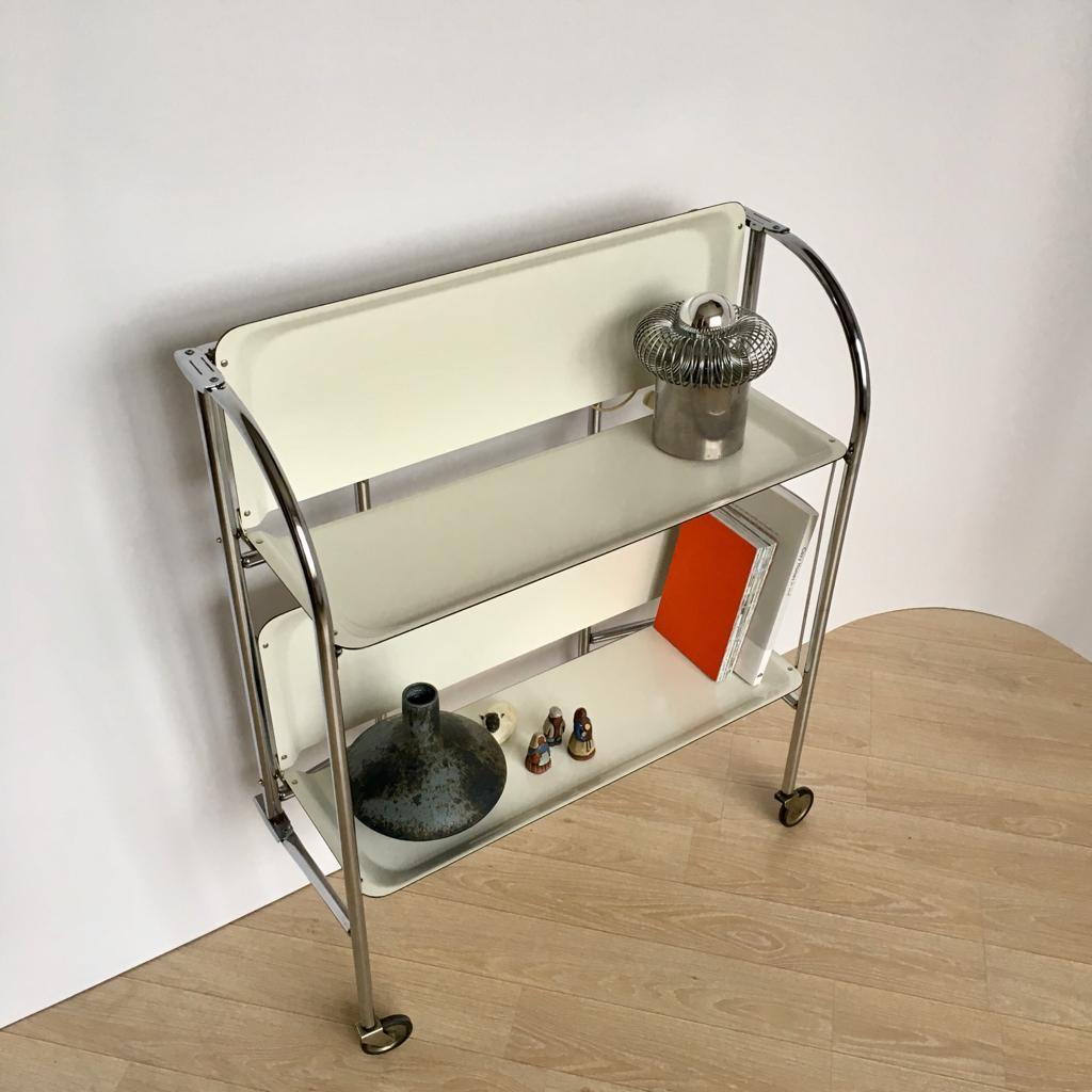 Bremshey & Co Dinett Folding Chrome Serving Trolley, 1950s 2