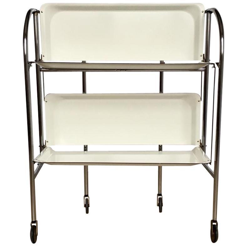 Bremshey & Co Dinett Klappbarer Chrom-Servierwagen, 1950er Jahre