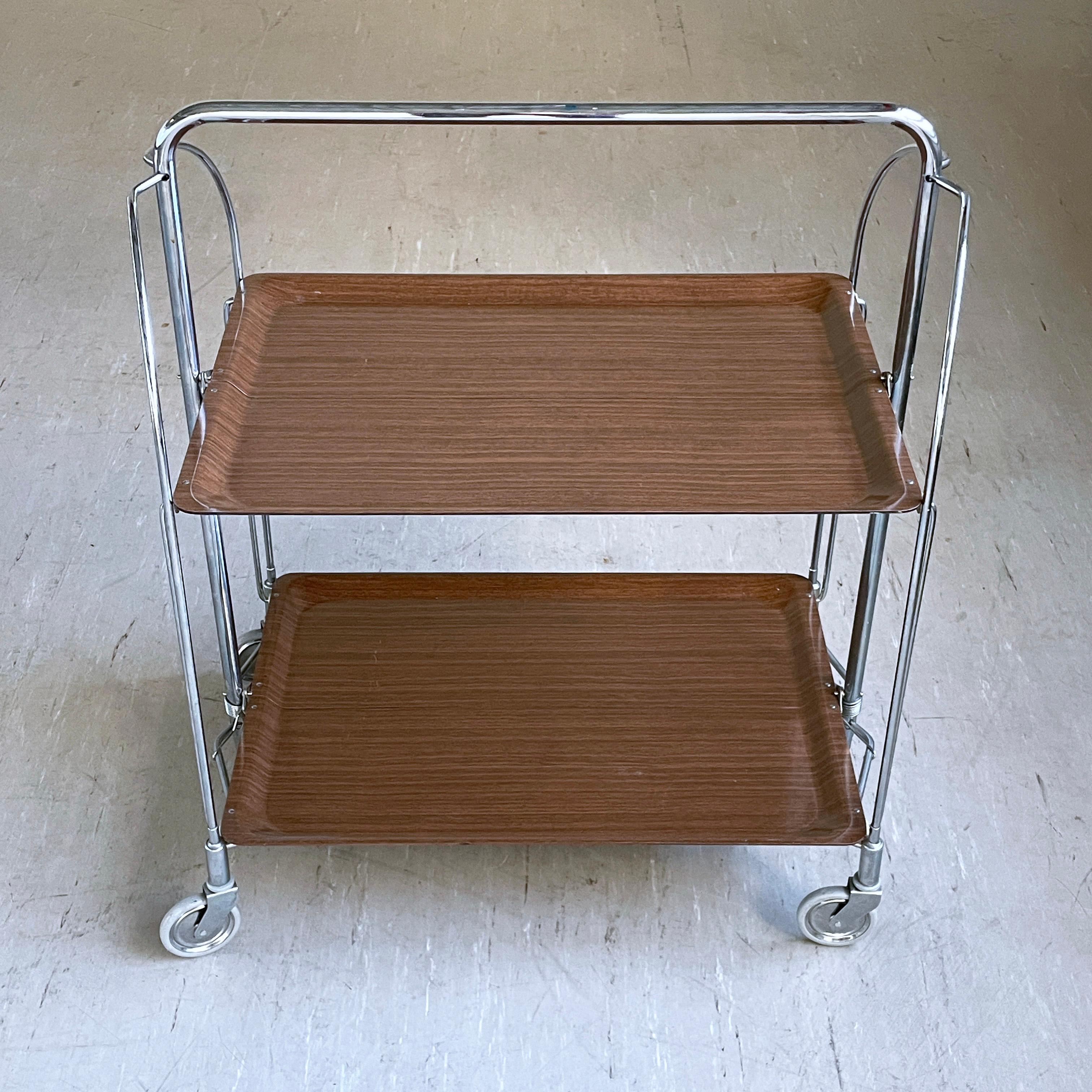 Mid-Century Modern Bremshey & Co. / Gerlinol Dinette Serving Trolley For Sale