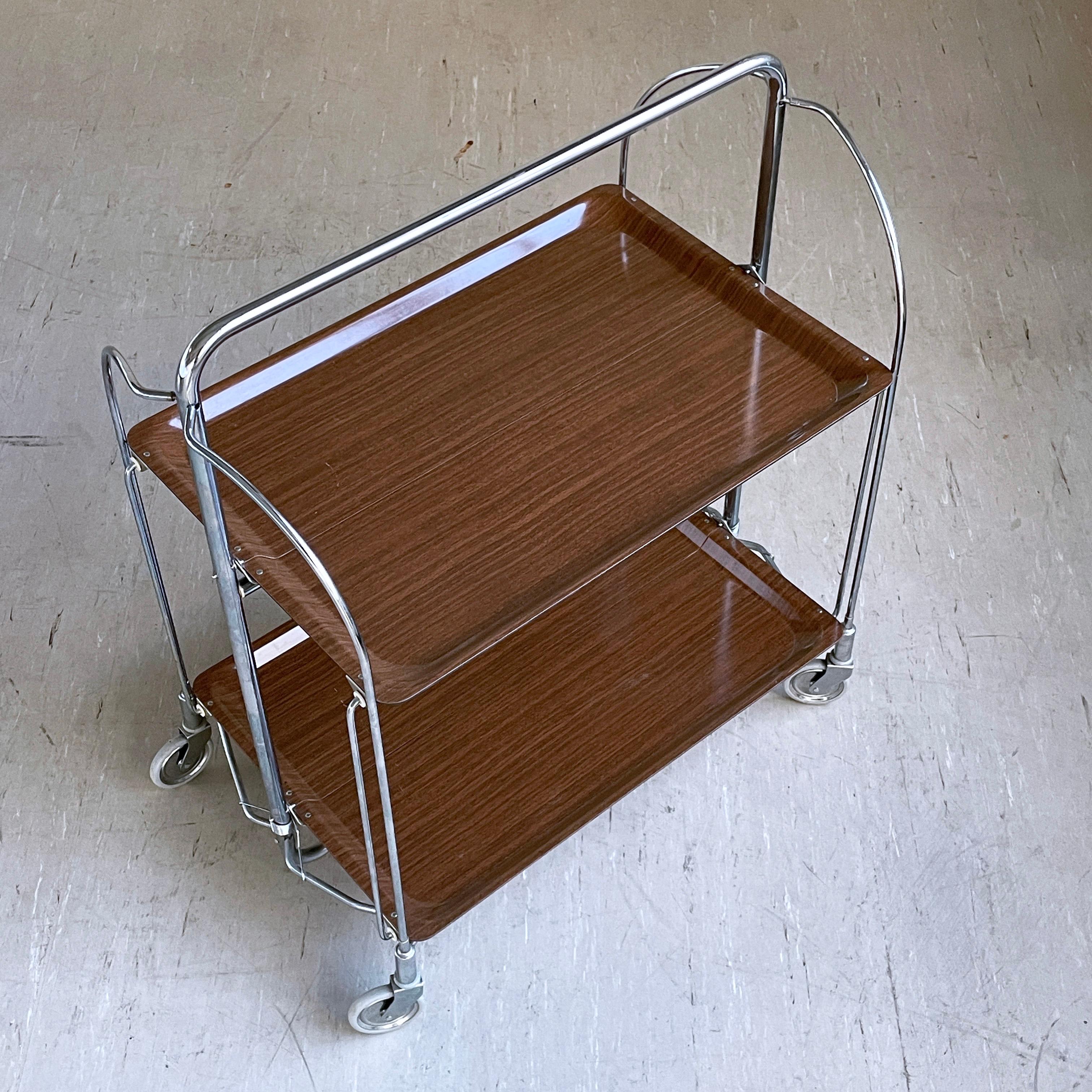 Metal Bremshey & Co. / Gerlinol Dinette Serving Trolley For Sale