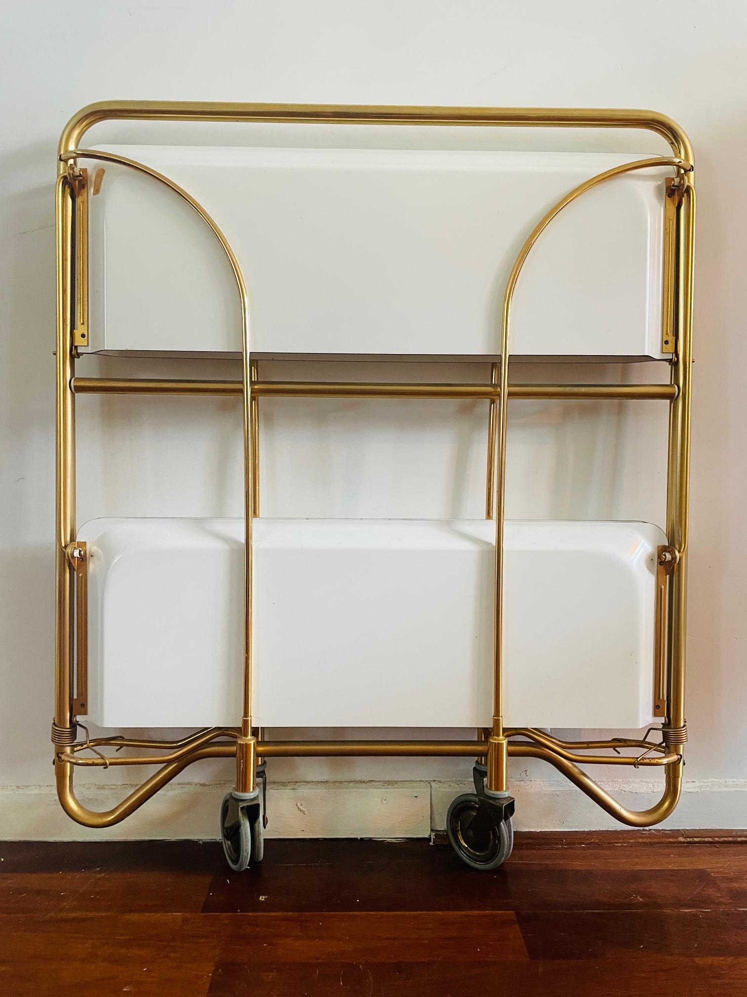 brass bar cart