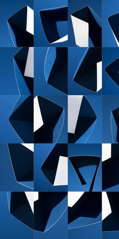 Modality No. 1 - Geometric blue & white abstract skyscape