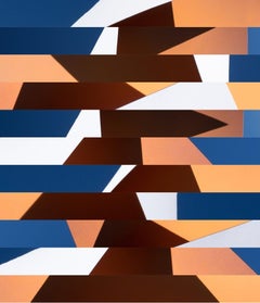 Modality No. 2 - Abstract, blue & orange geometric skyscape