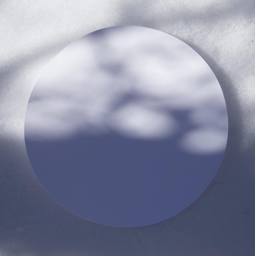 Brenda Biondo Landscape Photograph - Shadow Legacy no. 11 - Abstract blue & gray shadows, snow circle landscape