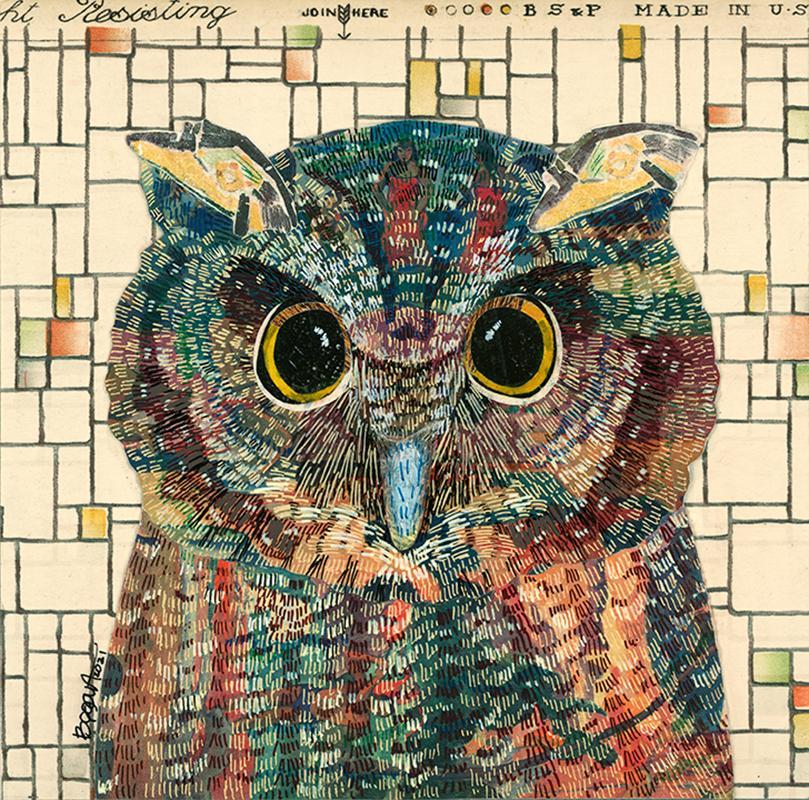 Brenda Bogart Animal Painting - Hoot Owl