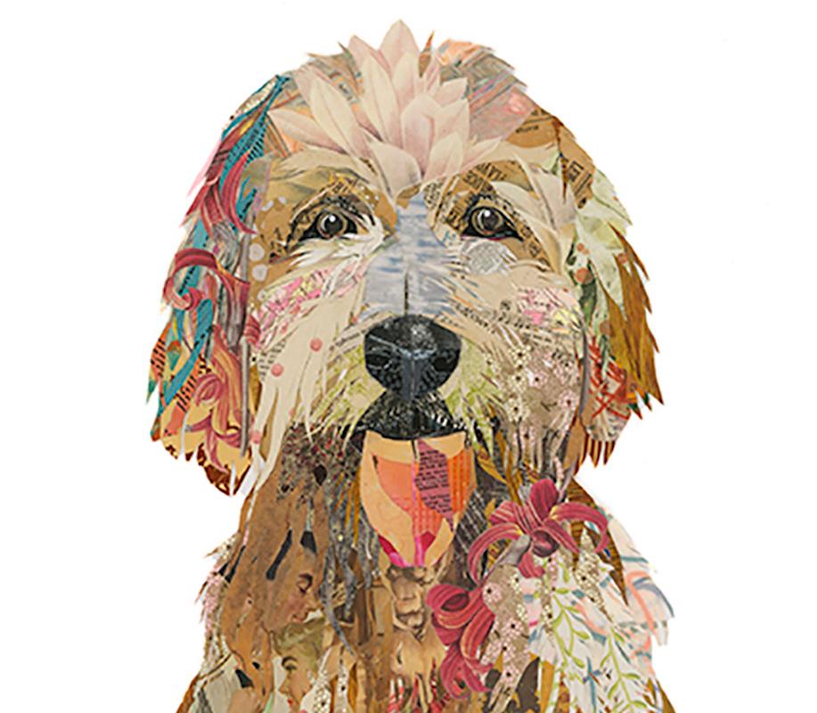 Ralph, The Golden Doodle - Painting by Brenda Bogart