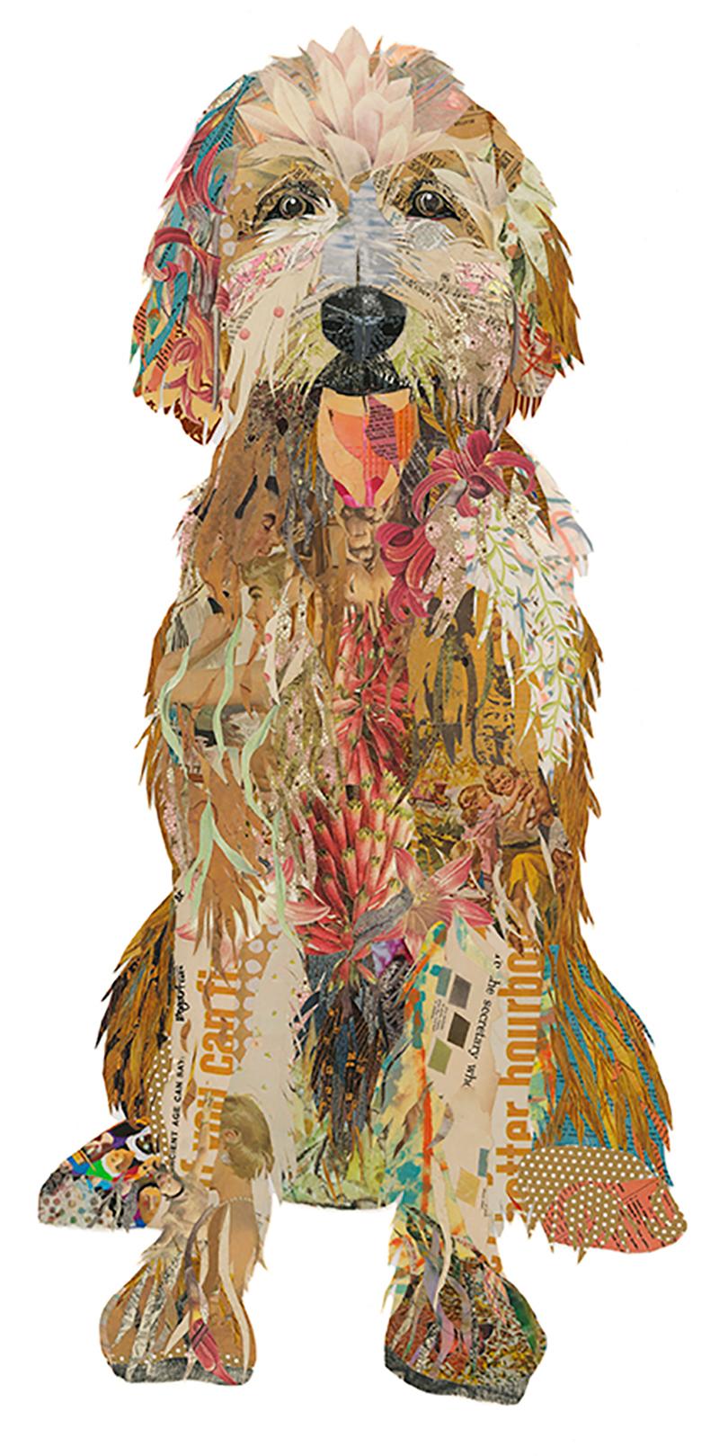 Brenda Bogart Animal Painting - Ralph, The Golden Doodle