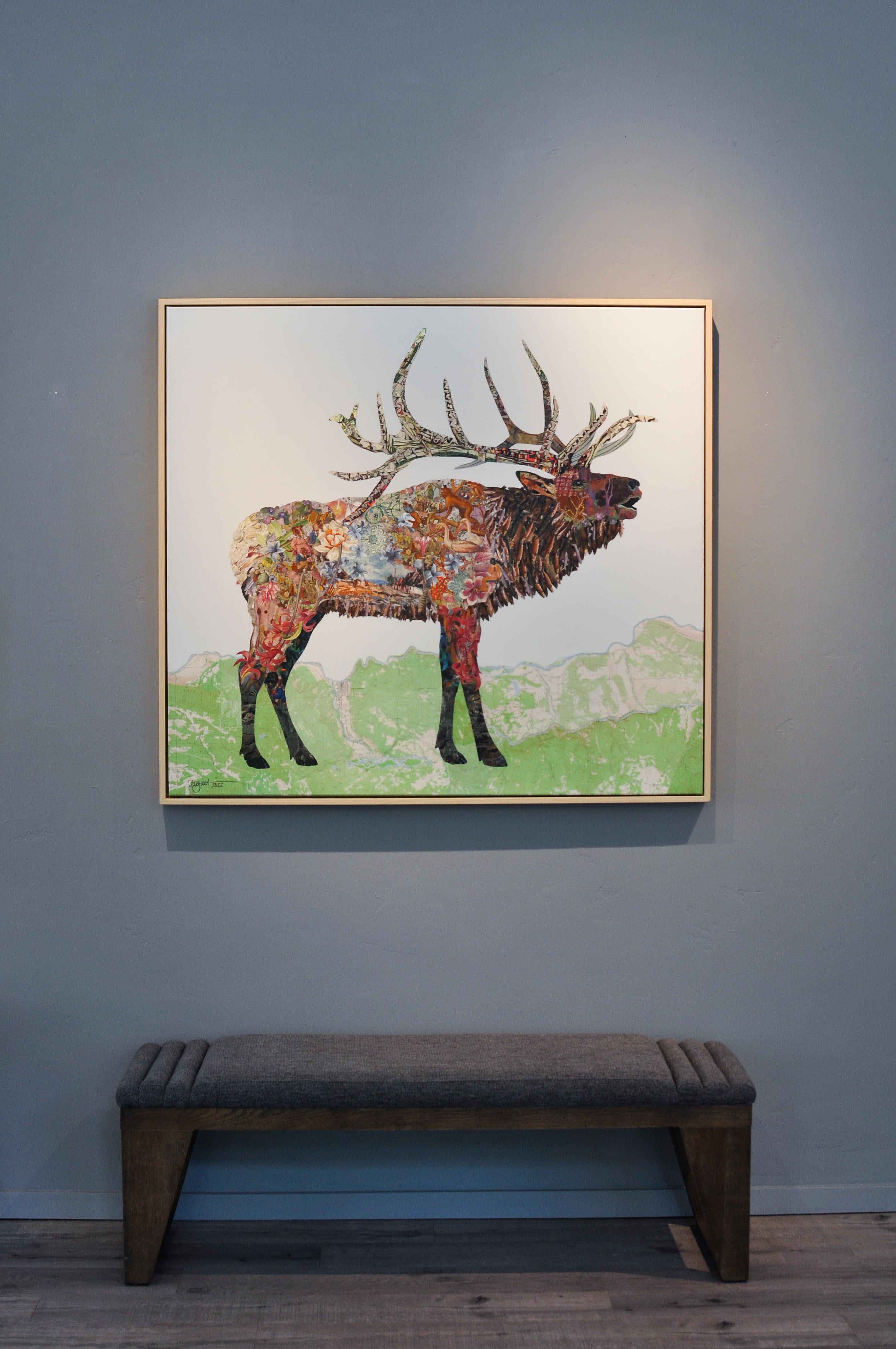 Xavier the Elk  - Painting by Brenda Bogart