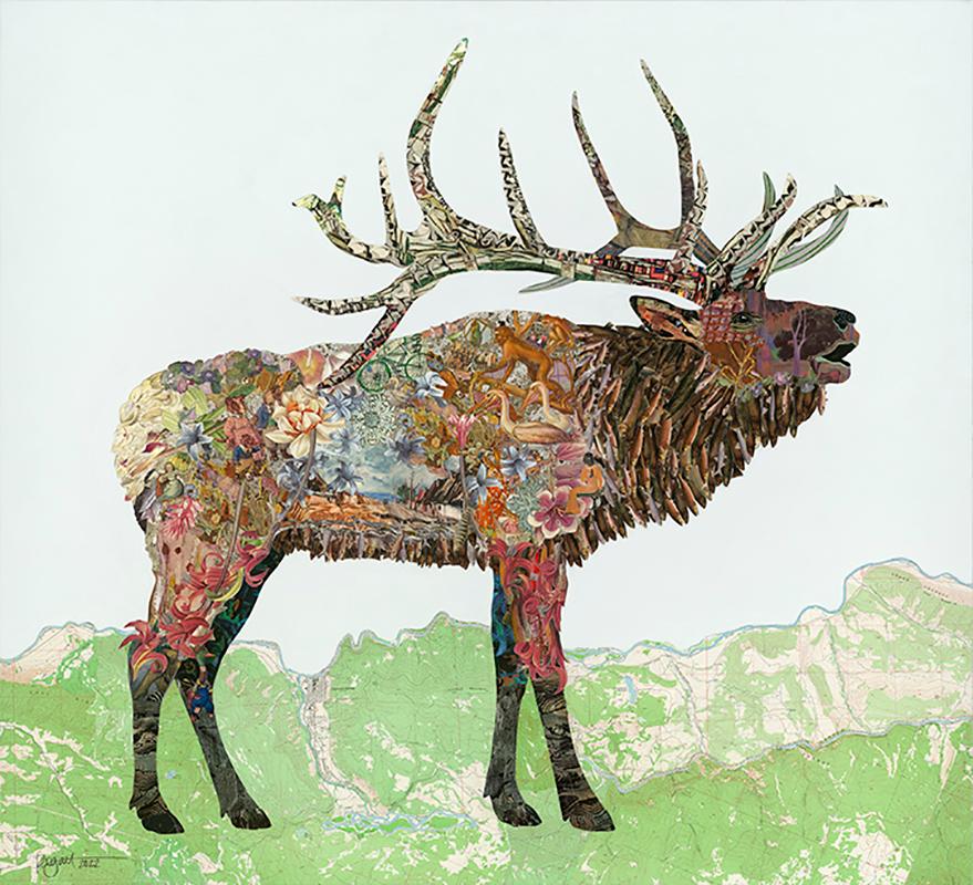 Brenda Bogart Animal Painting - Xavier the Elk 