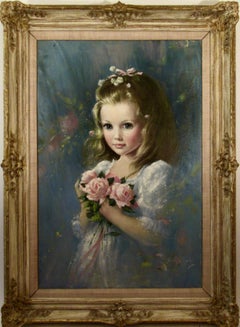 Vintage Girl with Roses