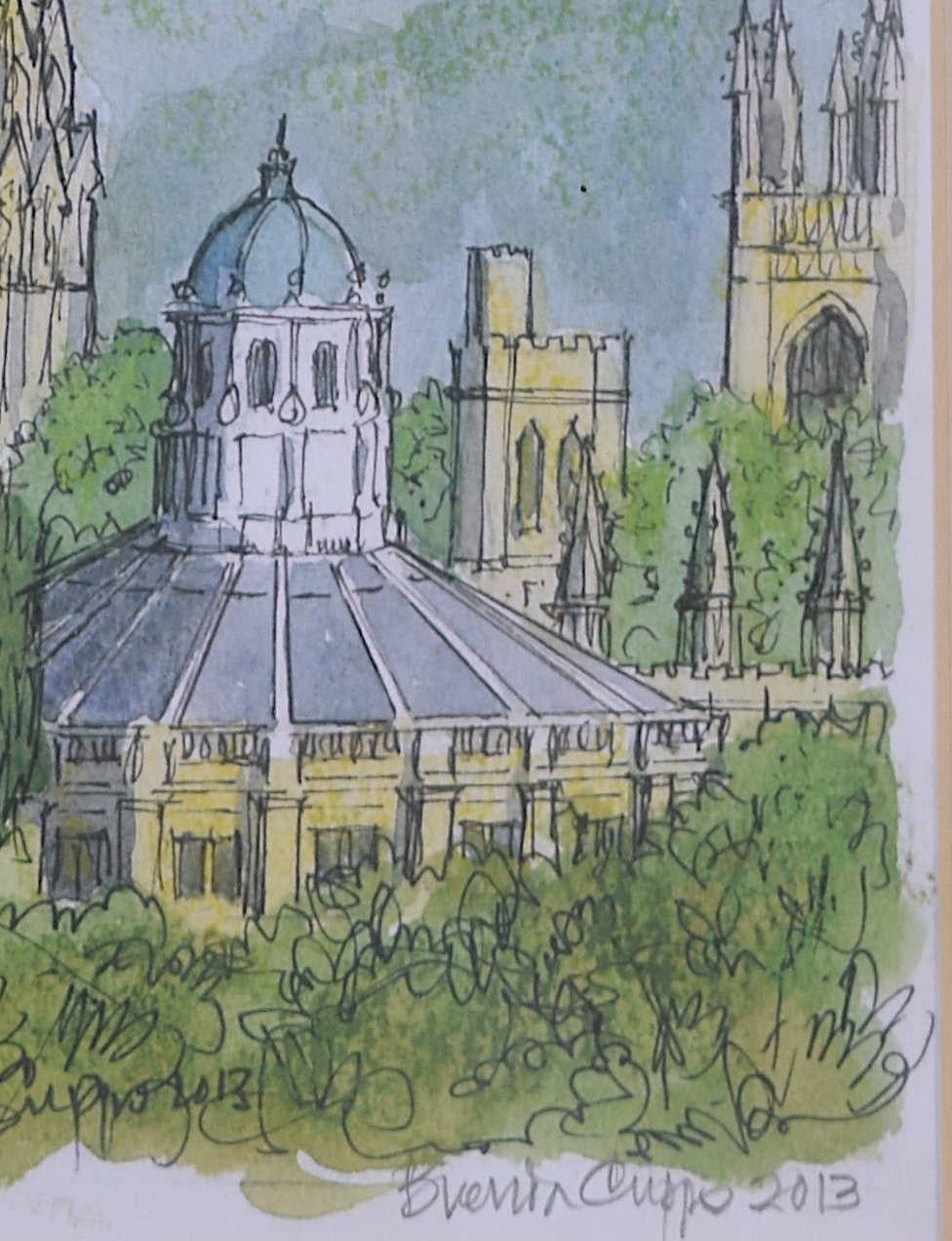 Guglie di Oxford, litografia di Brenda Cripps in vendita 4