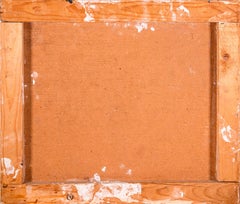 Brenda Goodman War Series Postmodern Abstract Oil Painting on Board 1971 Vintage