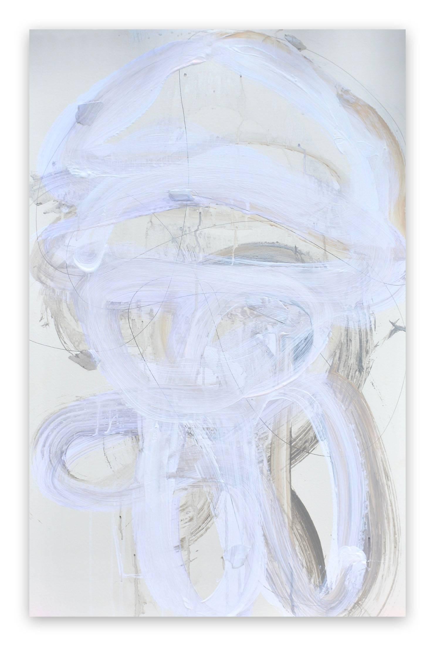 Brenda Zappitell Abstract Painting - White series 10