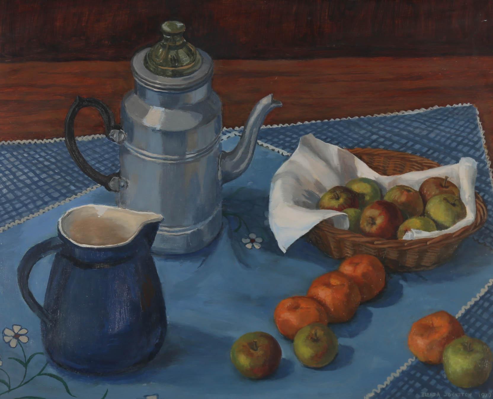 Brenda Johnston (b.1930) - 1979 Oil, Afternoon Tea with Fruits 1