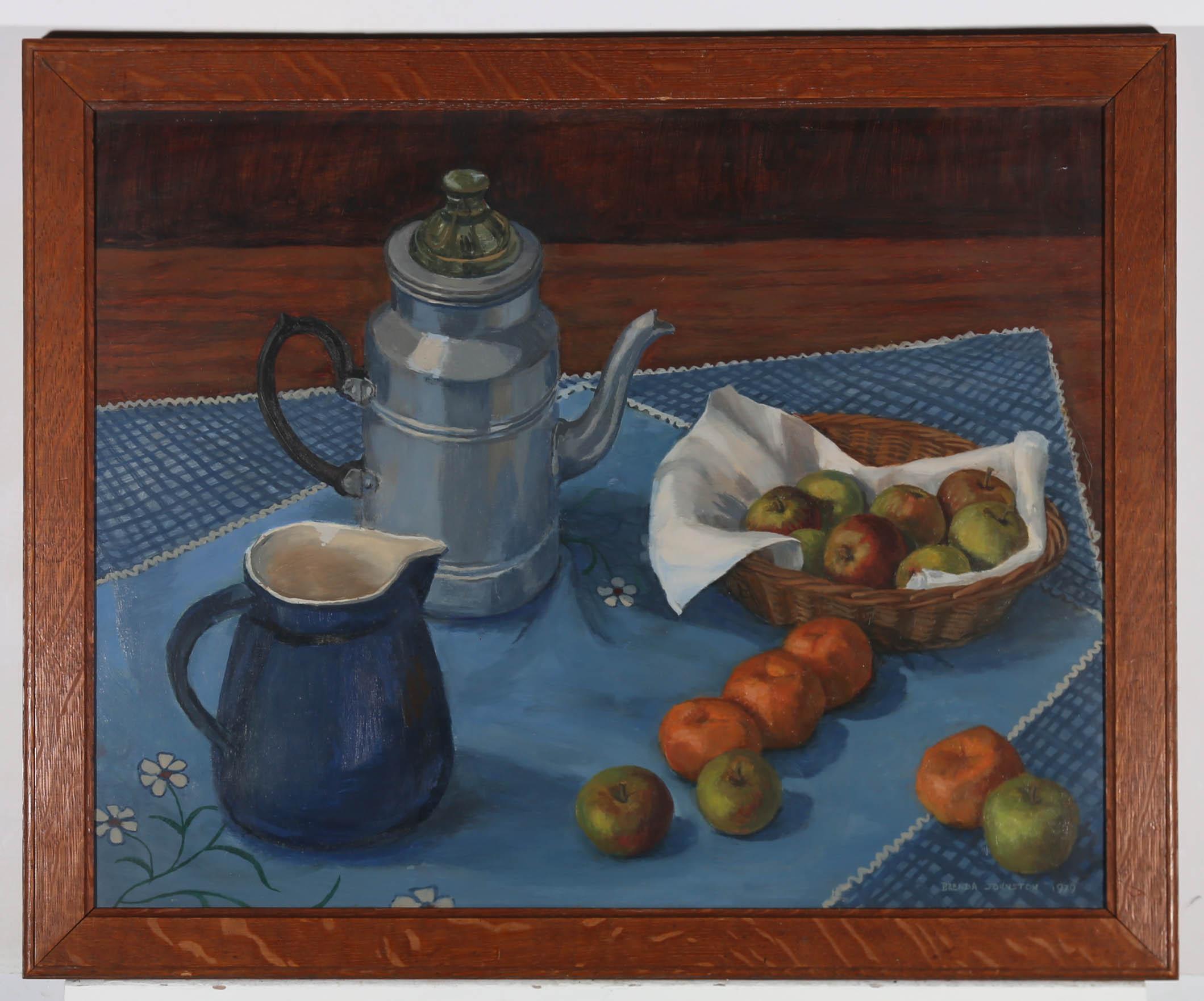 Brenda Johnston (b.1930) - 1979 Oil, Afternoon Tea with Fruits 2