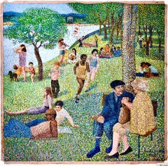 A Figurative Pointillist Painting after Georges Seurat’s “Sunday Afternoon…”