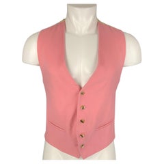 BRENDA KETT Size M Pink Beige Cashmere Buttoned Vest