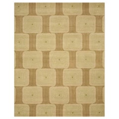 Brenda Kira Green Hand-Tufted Wool Rug Carpet, Geometric Modern Design