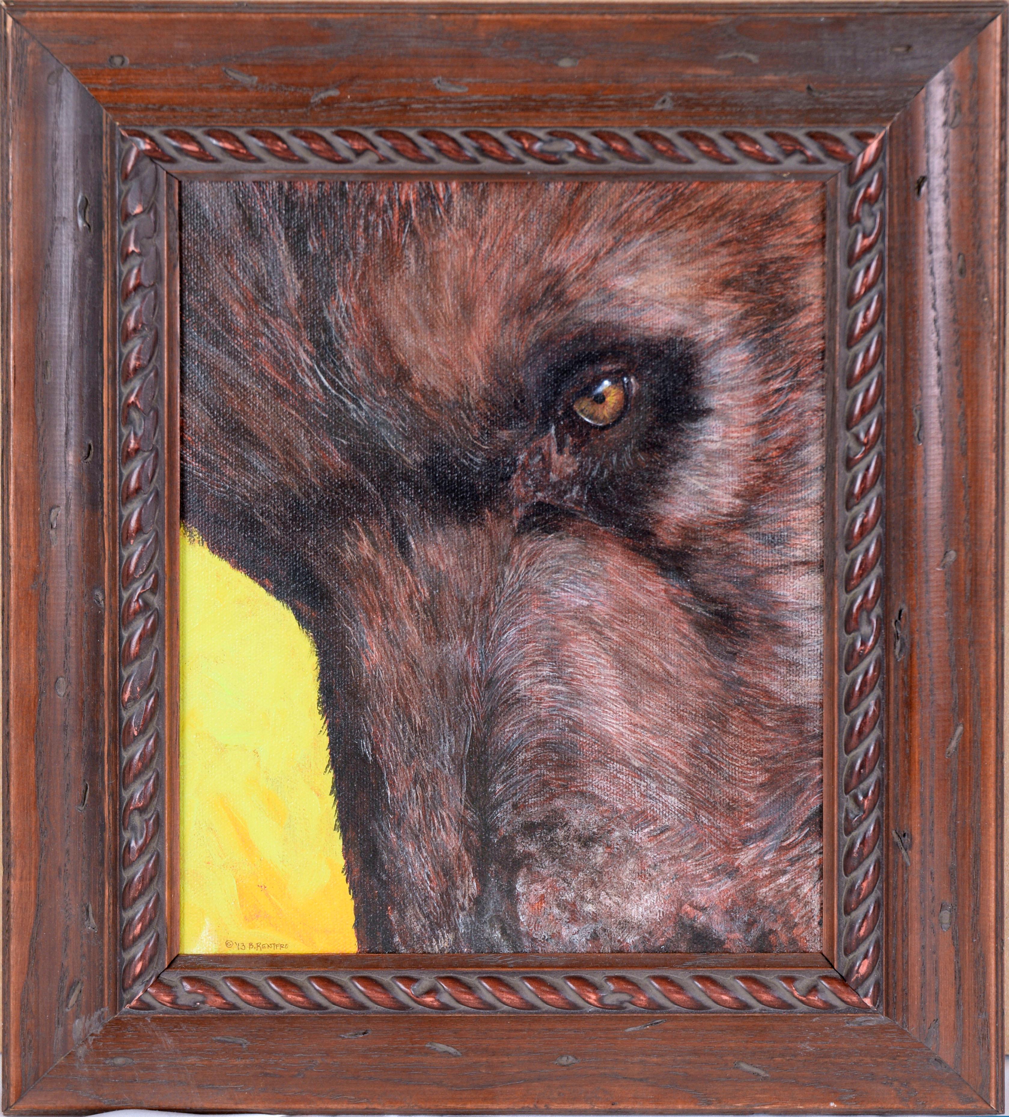 Figurative Painting de Brenda Rentfro - "Grizzly Stare II" - Pintura expresionista figurativa original (2013)
