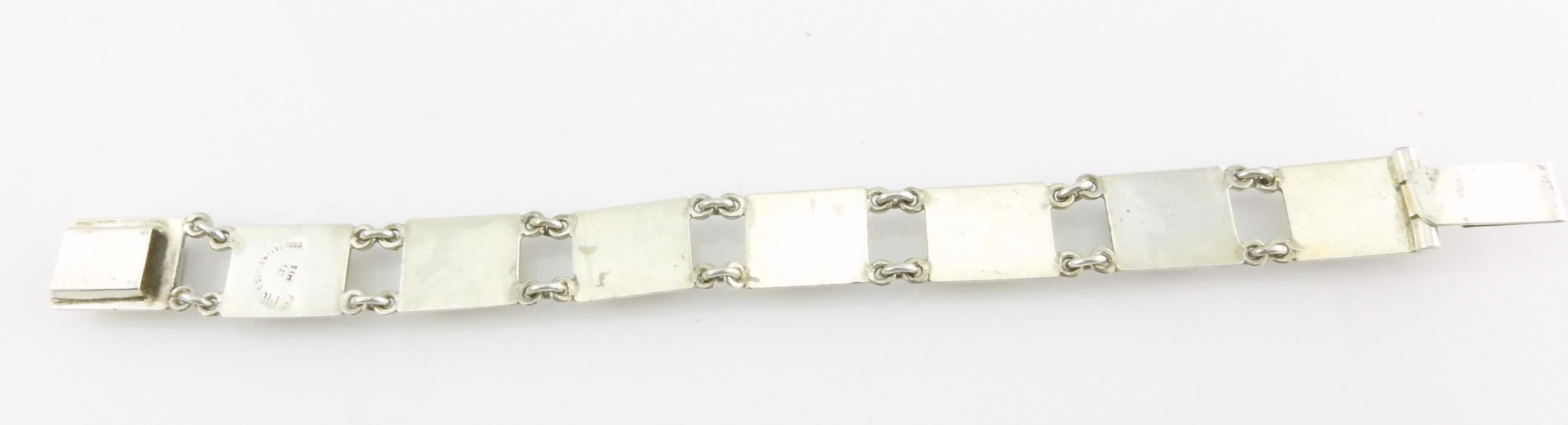 Brenda Schoenfeld, Mexiko, Gliederarmband aus Sterlingsilber mit Lapislazuli-Paneel 2