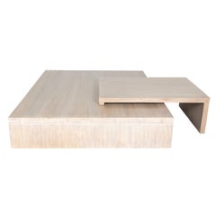 Brendan Bass Custom Build Blonde Oak Tiered Coffee Table